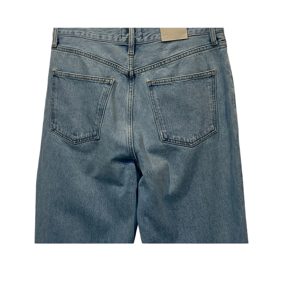 AGOLDE WOMENS 28 FOLDED WAISTBAND HIGH RISE ANKLE WIDE JEANS SIDELINE BLUE NEW - Picture 9 of 14